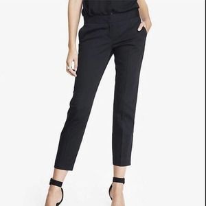 Express 8 Editor Black Ankle Cropped Pants Trousers Hook Zip Closure Pockets